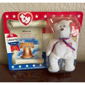 Libearty The Bear 1996 RARE TY Beanie Baby Ronald McDonald House Charities NIB